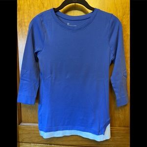 Elliott Lauren periwinkle blue 3/4 sleeve t-shirt